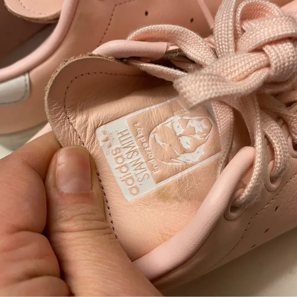 Adidas GENUINE Stan Smith Womens Casual Trainers pink sneakers leather 9